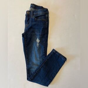 Aeropostale distressed skinny denim jeans size 00 short